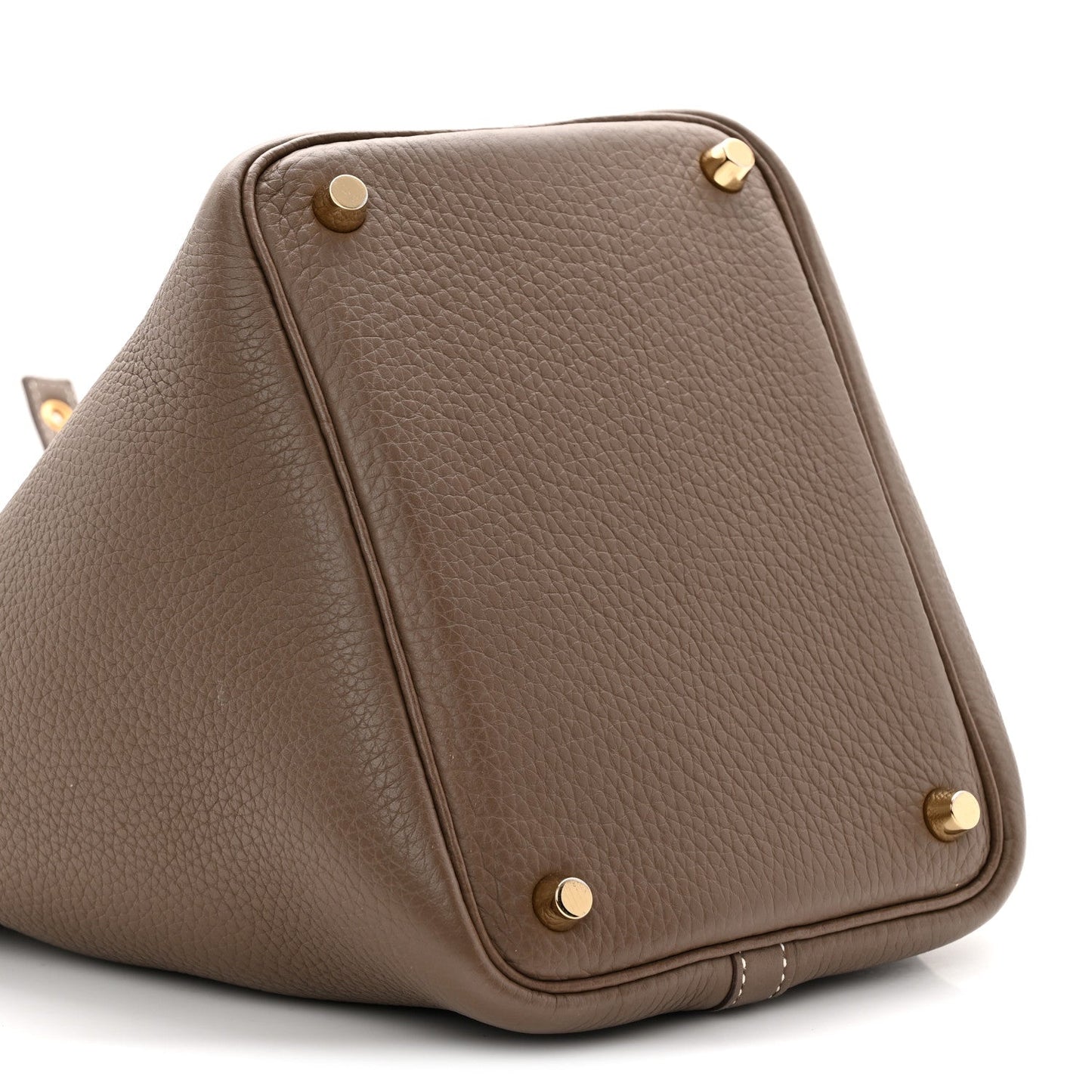 Calfskin Leather Picotin Lock 18 PM Etoupe Bucket Bag