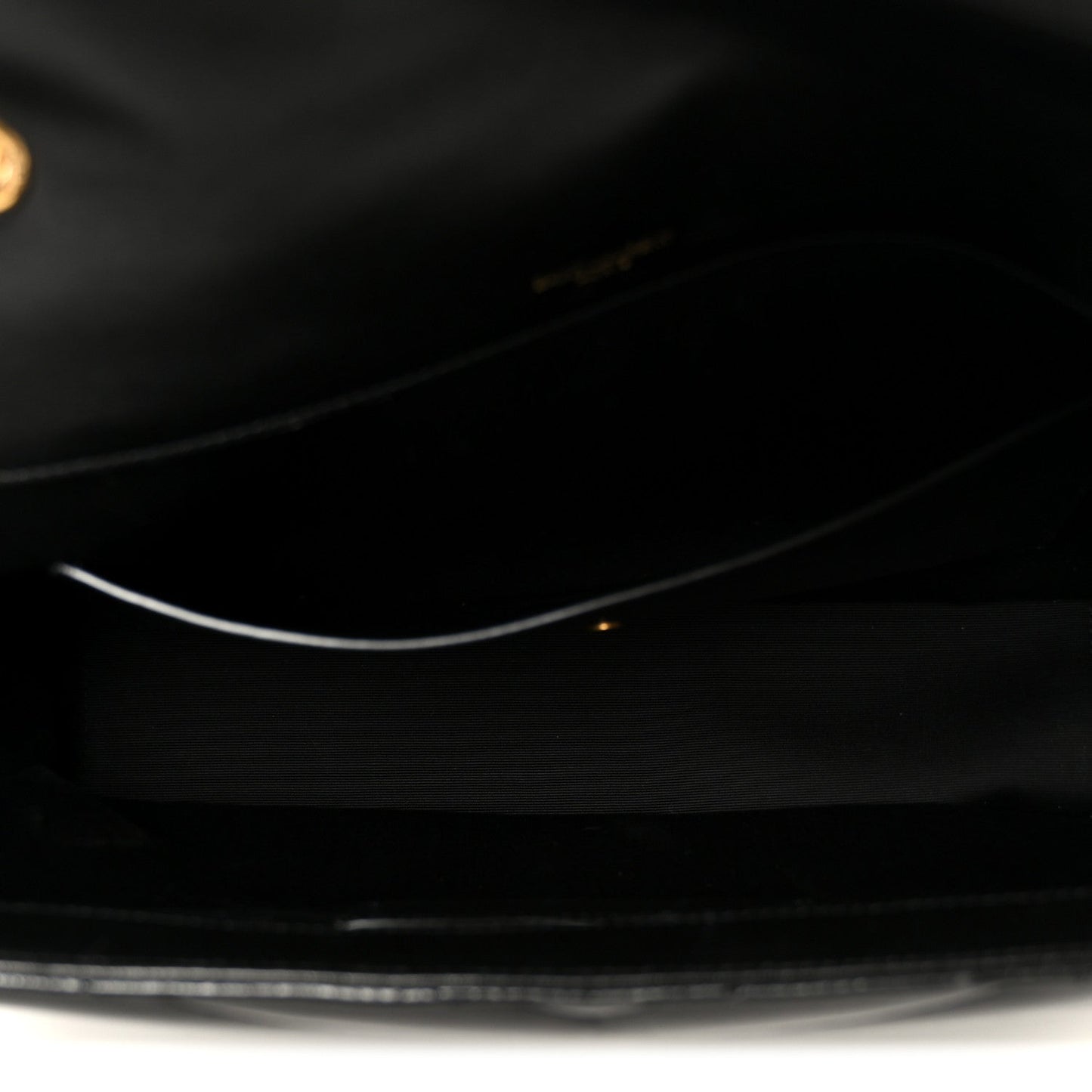 Saint Laurent Lambskin Chevron Quilted Large LouLou Shoulder Bag Black