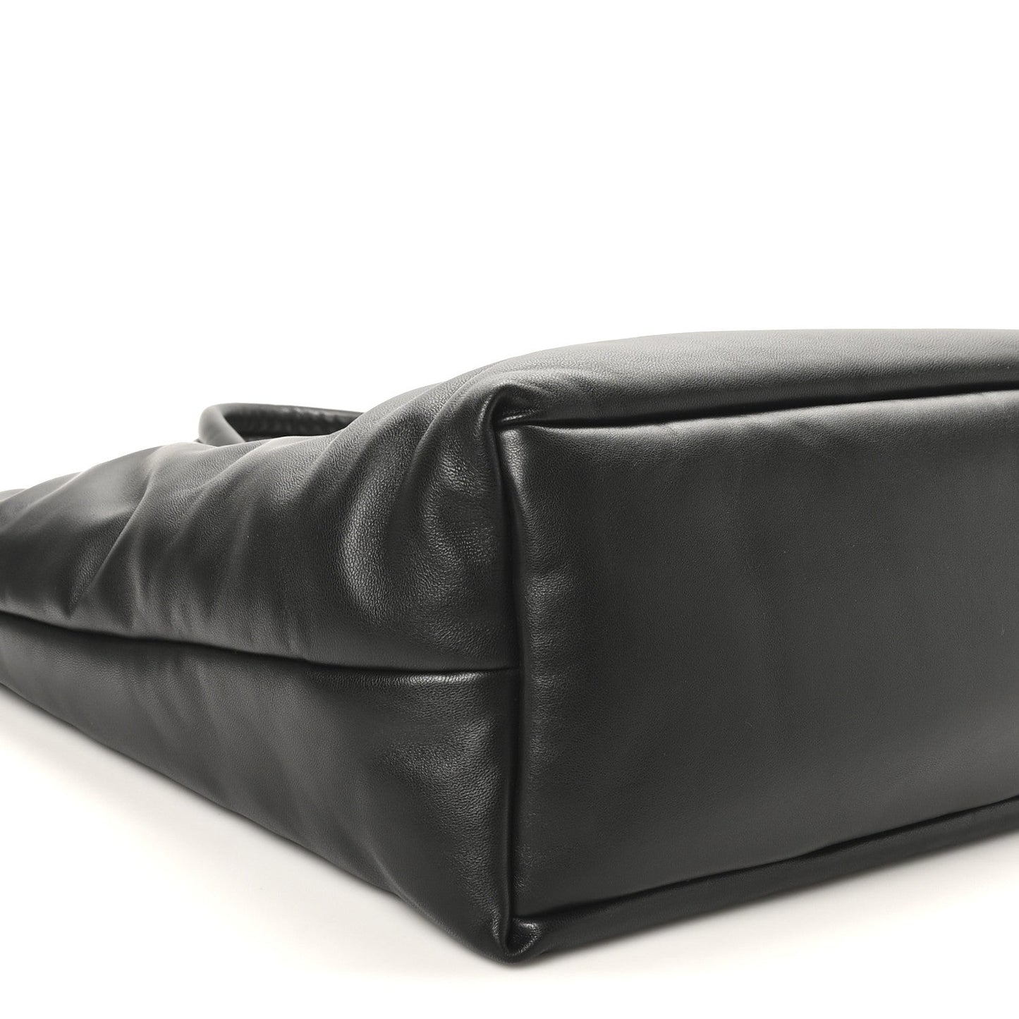 SAINT LAURENT Lambskin Wide Puffer Tote Black