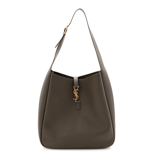 Saint Laurent Smooth Calfskin Large Le 5 A 7 Soft Hobo Light Musk