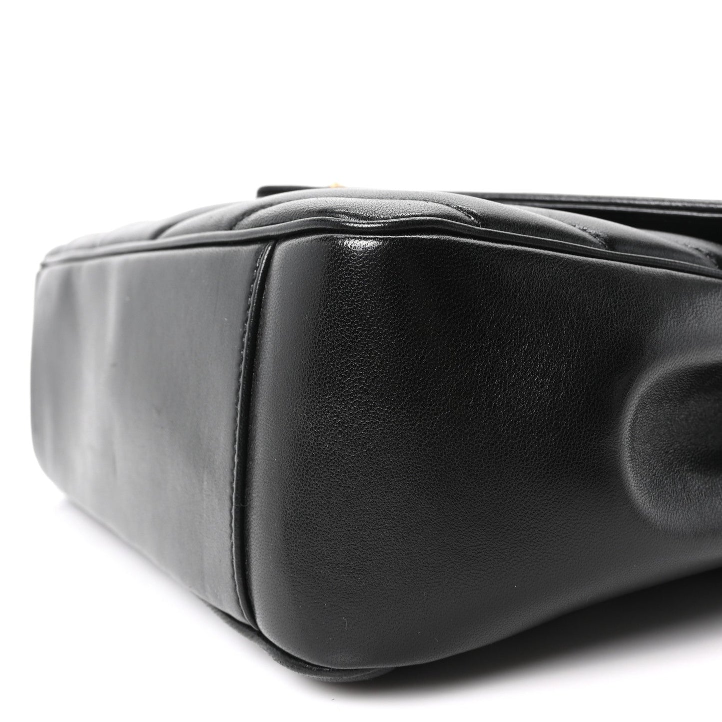 Saint Laurent Lambskin Chevron Quilted Large Loulou Shoulder Bag Black