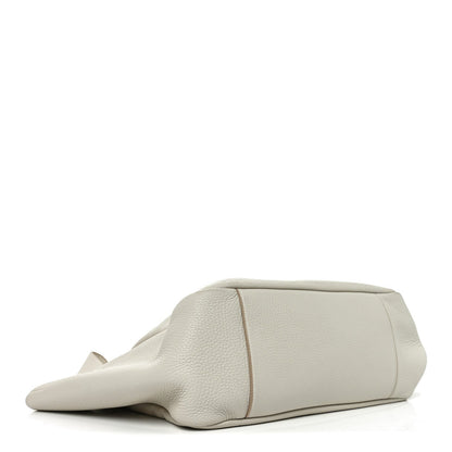 Saint Laurent Grained Deerskin Bea Tote Blanc Vintage
