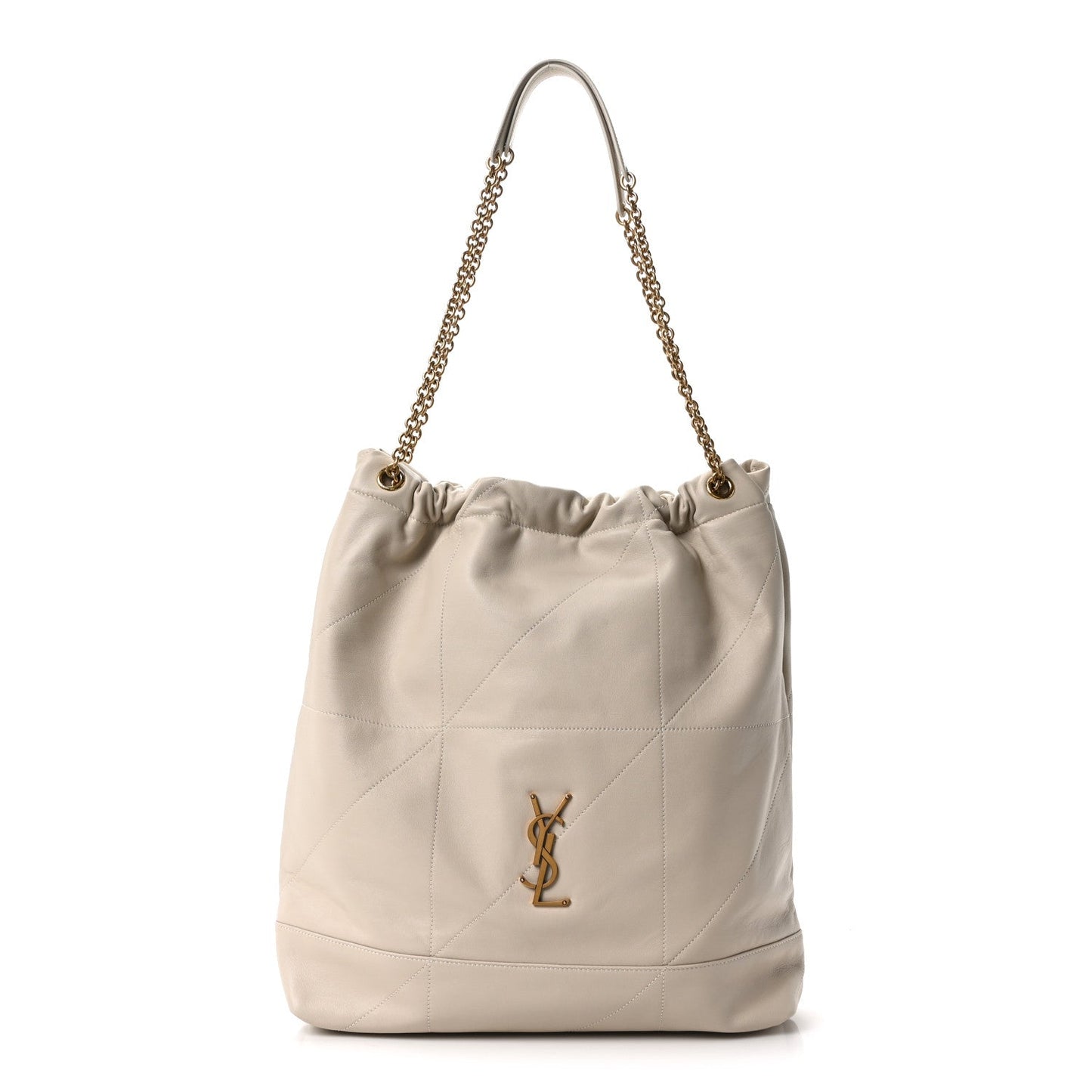 SAINT LAURENT Lambskin Matelasse Large Jamie Pochon Crema Soft