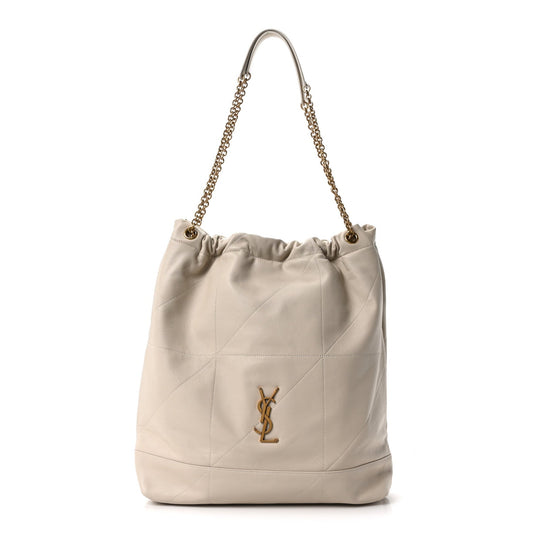 SAINT LAURENT Lambskin Matelasse Large Jamie Pochon Crema Soft