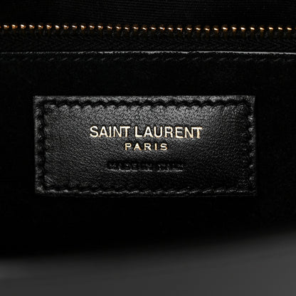 Saint Laurent Box Calfskin Monogram Large Solferino Shoulder Bag Black