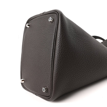 Picotin Lock 18 PM Tote Taurillon Clemence Leather Ebene