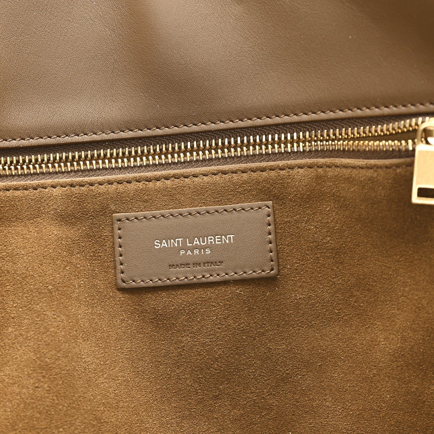 Saint Laurent Bea Suede Tote Golden Leaf