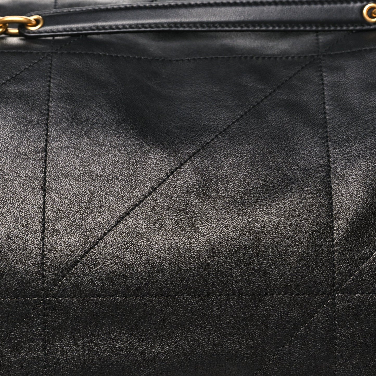 Saint Laurent Lambskin Matelasse Monogram Large Shoulder Bag Black