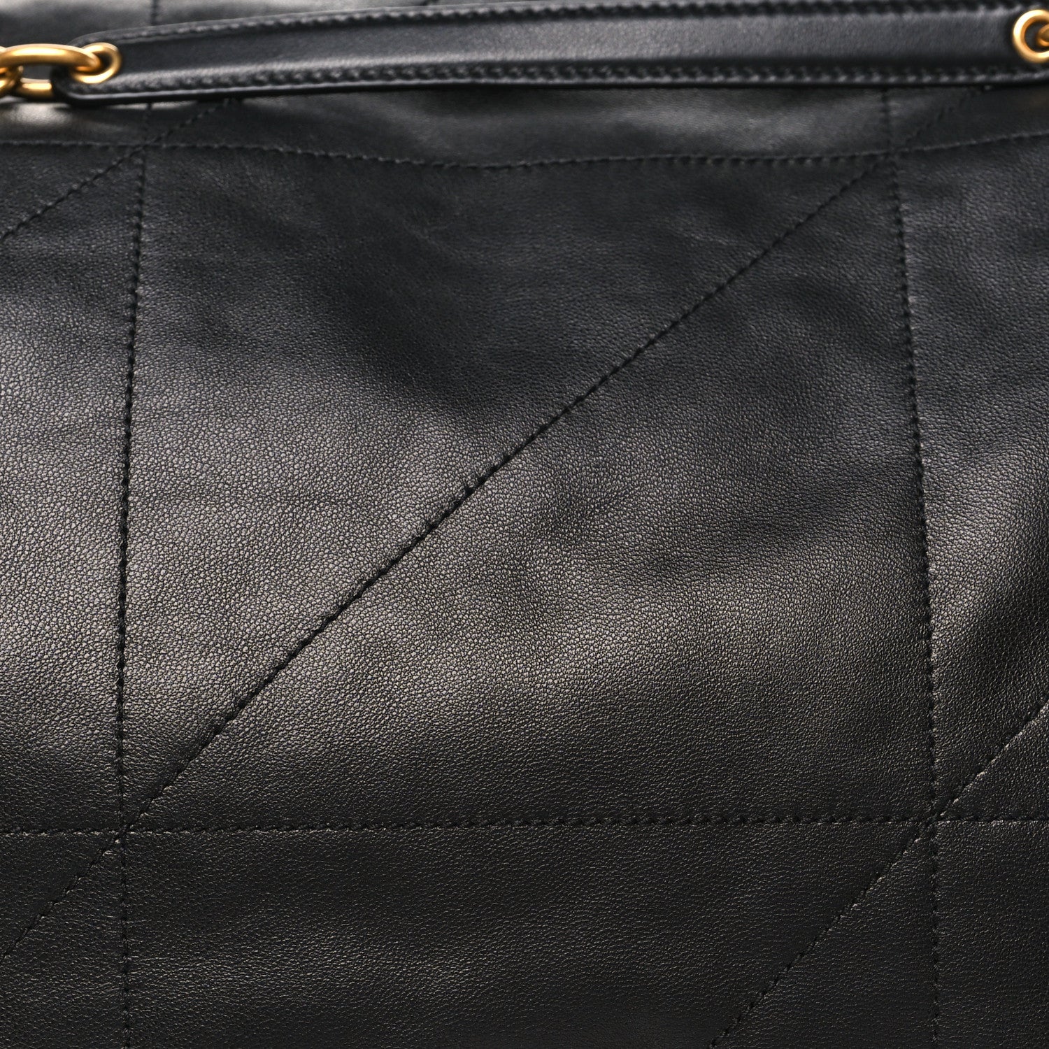 Saint Laurent Lambskin Matelasse Monogram Large Shoulder Bag Black