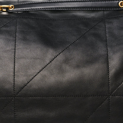 Saint Laurent Lambskin Matelasse Monogram Large Shoulder Bag Black