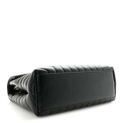 Saint Laurent Loulou Calfskin Y Quilted Monogram Medium Chain Satchel Black