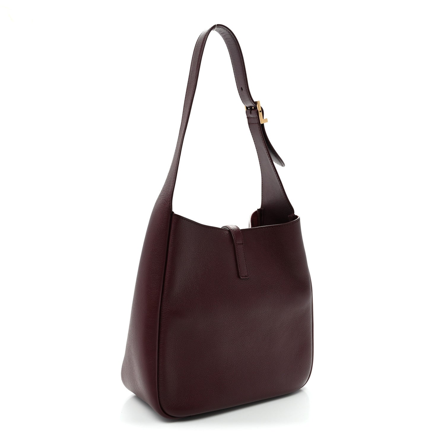 Saint Laurent Le 5 A 7 Small Smooth Calfskin Hobo Bag Rouge Legion