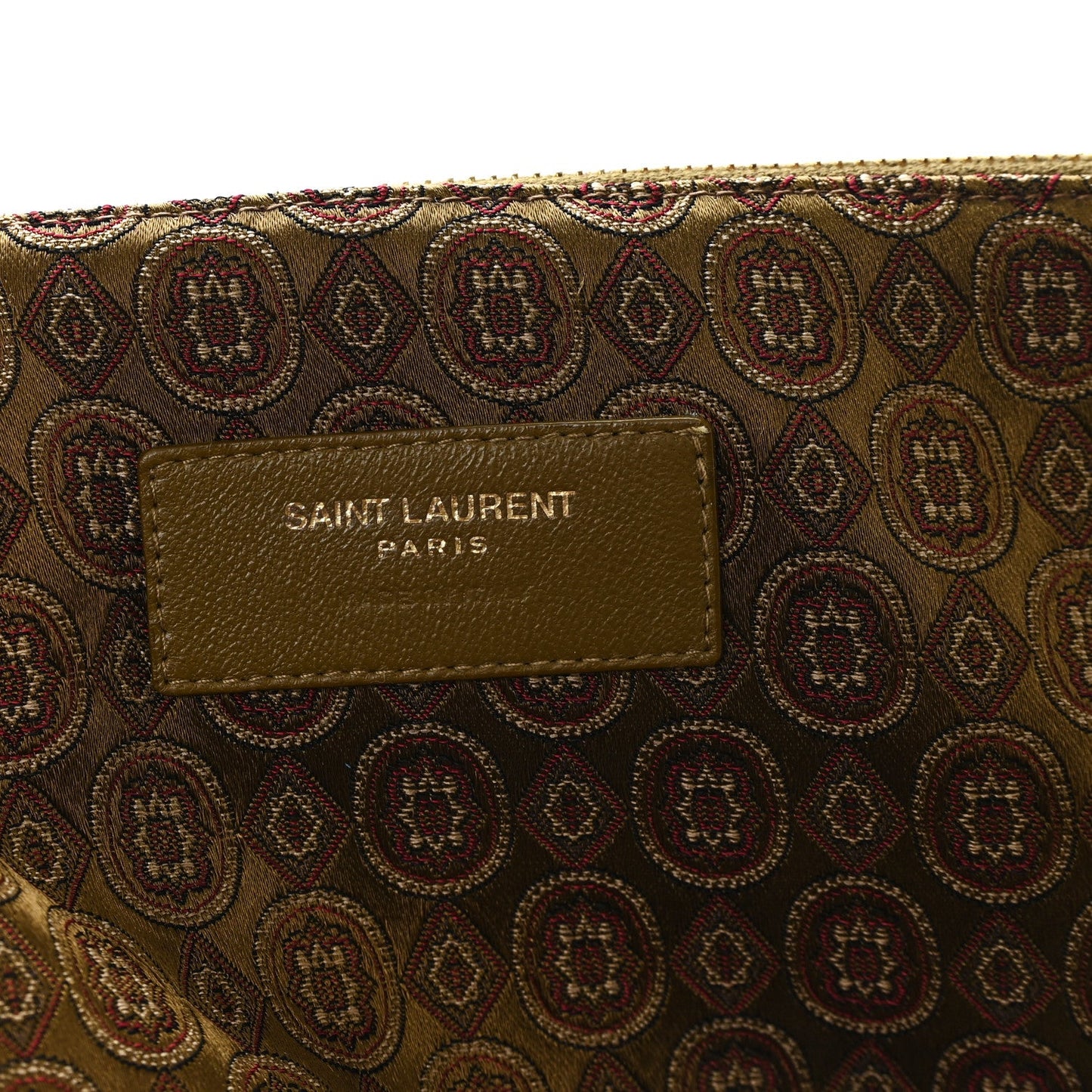 Saint Laurent Jacquard Medaillons Geometrique Medium Amalia Hobo Military Red