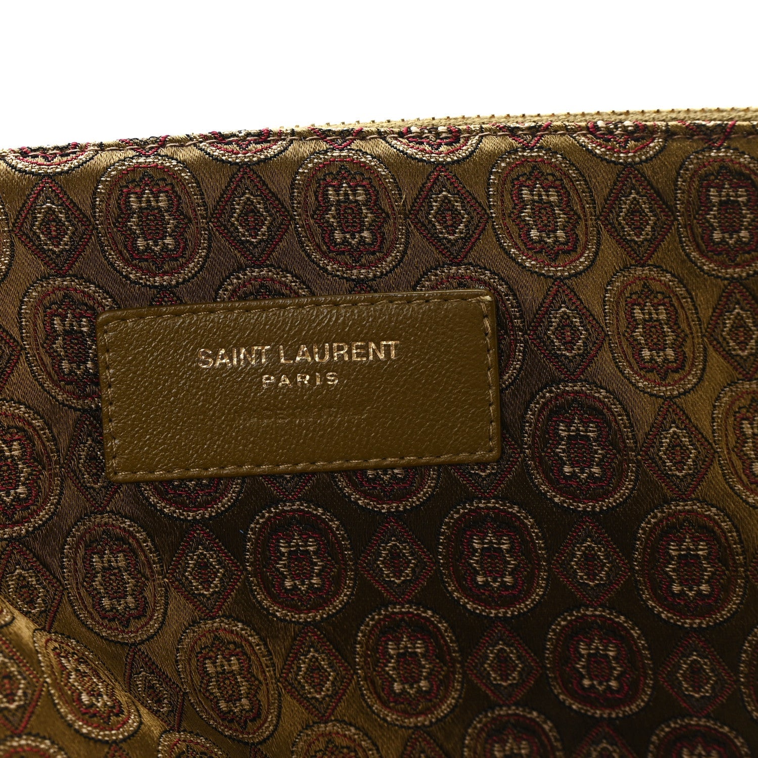 Saint Laurent Jacquard Medaillons Geometrique Medium Amalia Hobo Military Red