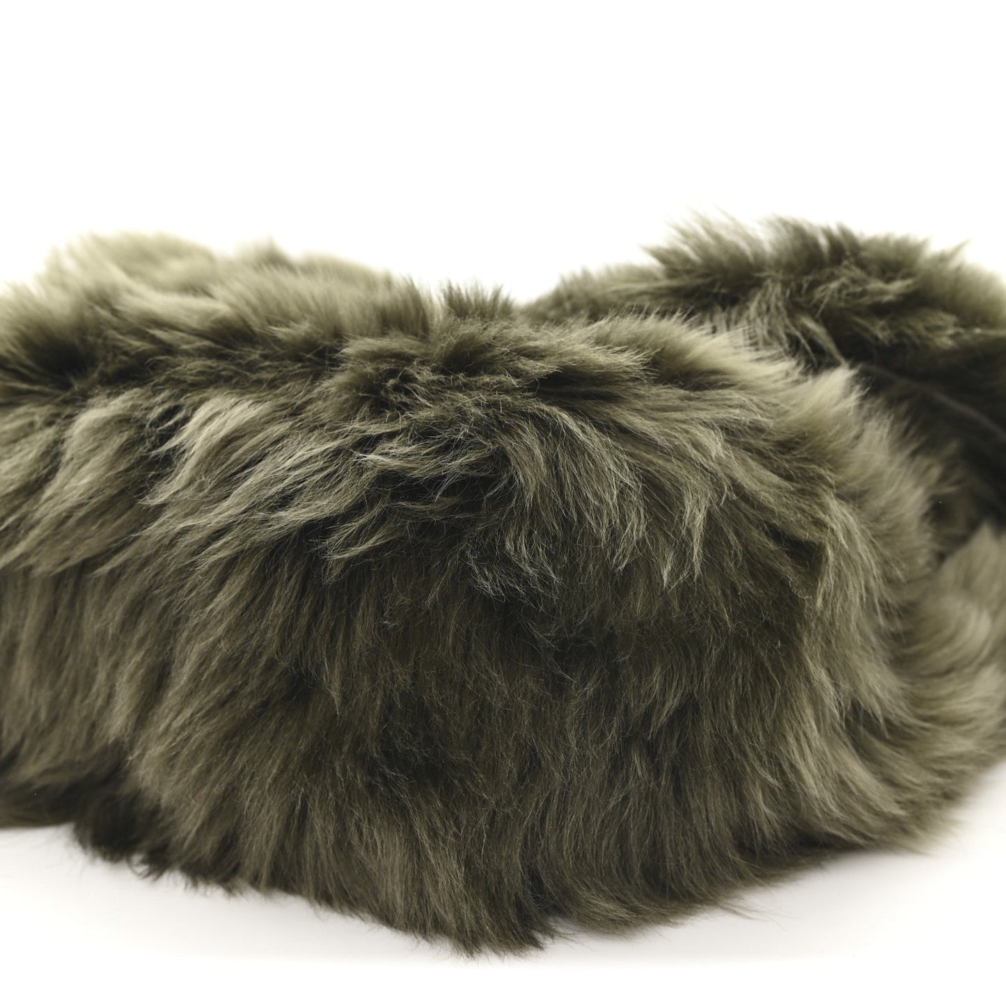 Saint Laurent Jamie 4.3 Shearling Fur Medium Shoulder Bag Olive Ranch