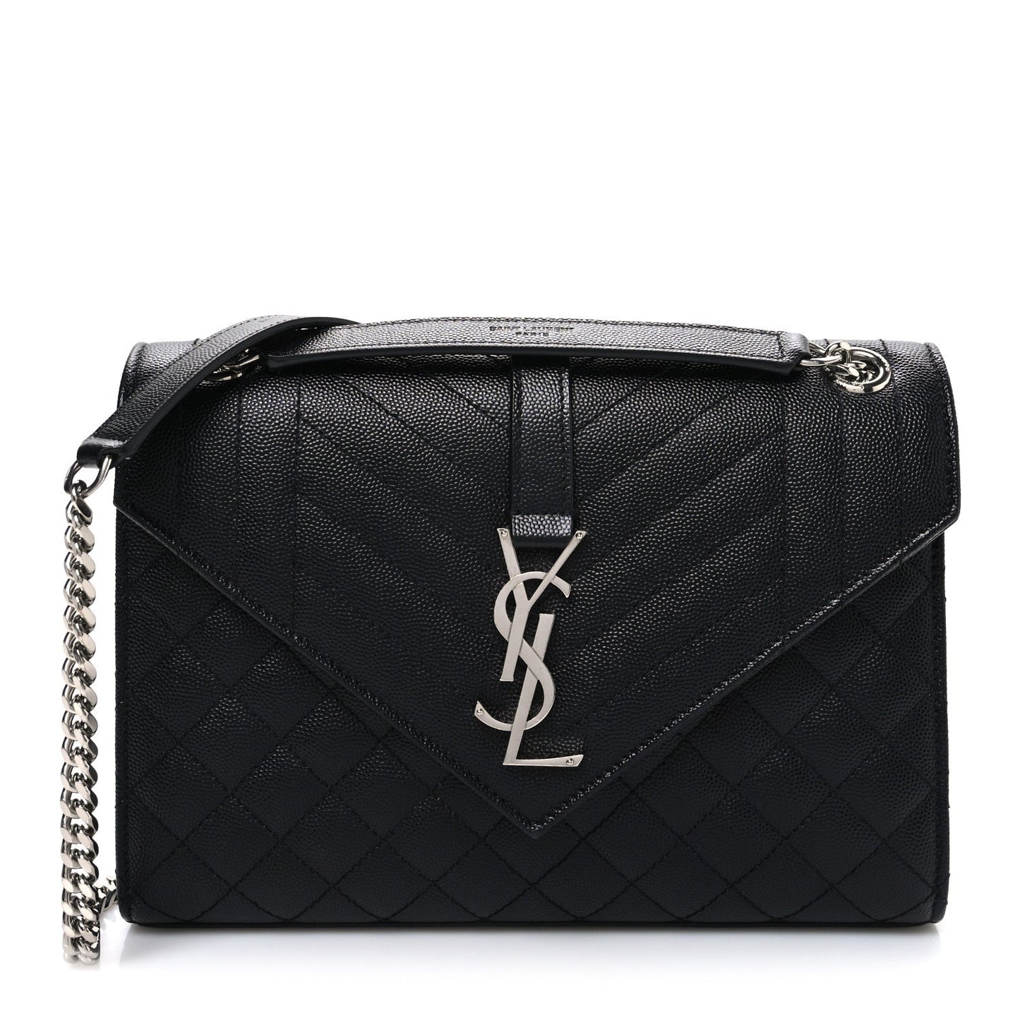Saint Laurent Grain De Poudre Textured Mixed Matelasse Triquilt Medium Monogram Satchel