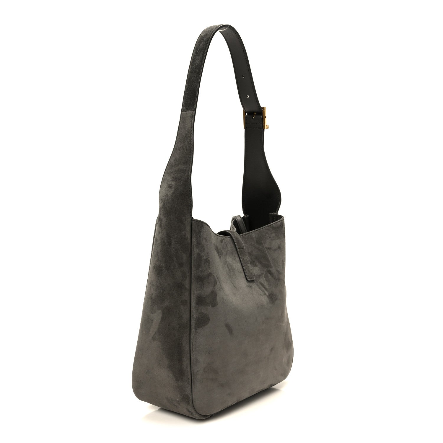 Saint Laurent Suede Small Le 5 A 7 Soft Hobo Urban Grey
