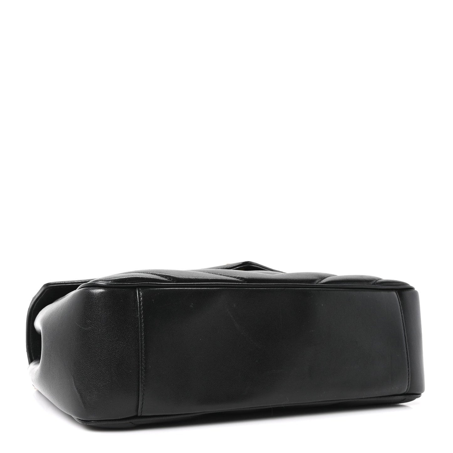 Saint Laurent Lambskin Chevron Quilted Large Loulou Shoulder Bag Black