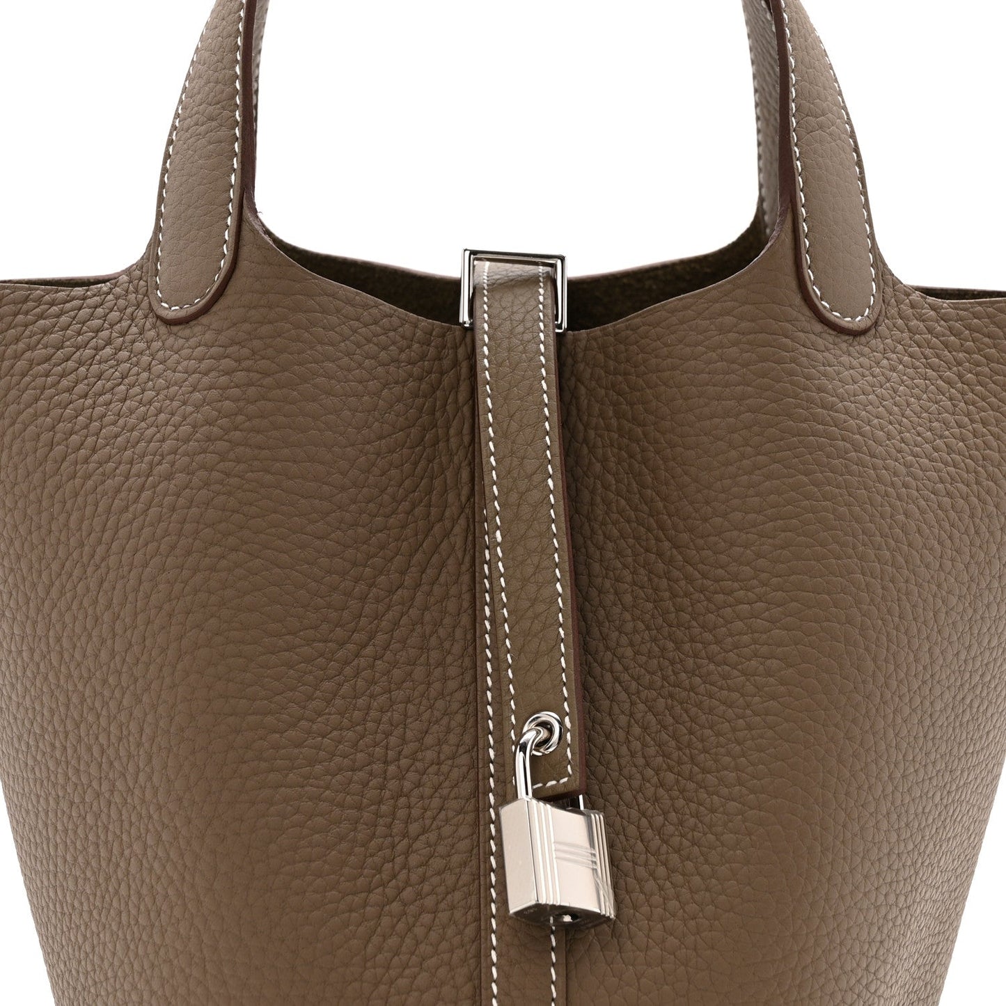 Taurillon Clemence Picotin Lock 18 PM Etoupe Tote Bag