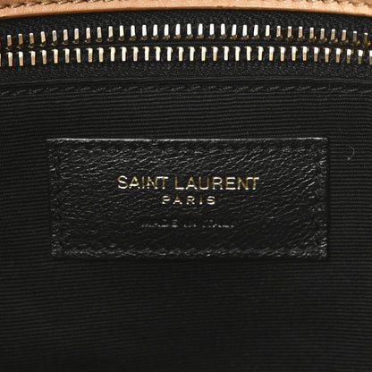 SAINT LAURENT Shearling Shoulder Bag Natural