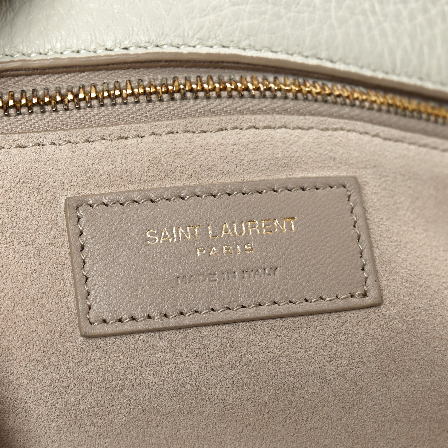 Saint Laurent Grained Deerskin Bea Tote Blanc Vintage