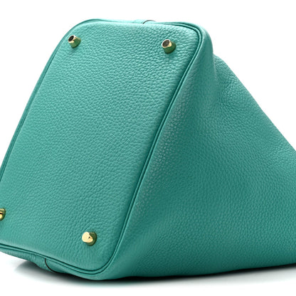 Picotin Lock 18 PM Tote in Green Clemence Leather