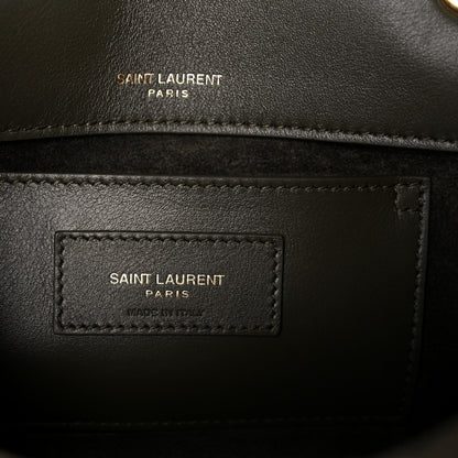 Saint Laurent Shearling Monogram Small Jamie Shoulder Bag Moss