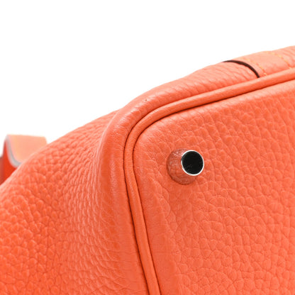 Taurillon Clemence Picotin Lock 18 PM Orange Poppy Handbag