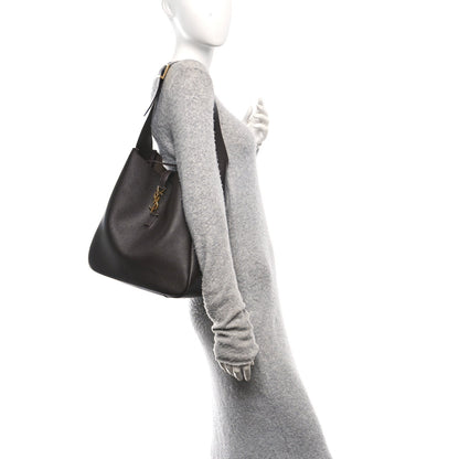 Saint Laurent Le 5 A 7 Supple Calfskin Large Soft Hobo Chocolate