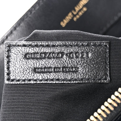 Saint Laurent Calfskin Y Quilted Monogram Large Loulou Chain Satchel Black