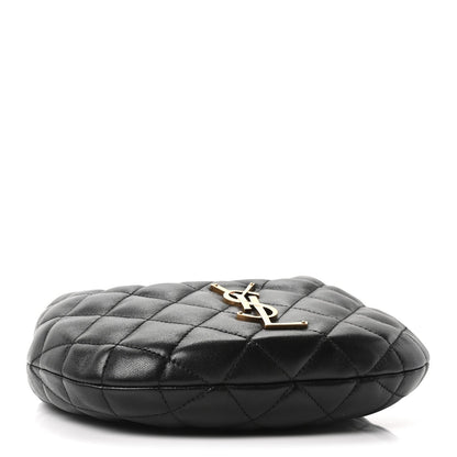Saint Laurent Lambskin Quilted Icarino Bag Black