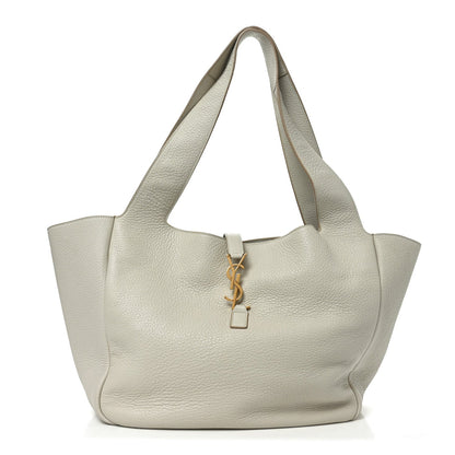 Saint Laurent Grained Deerskin Bea Tote Blanc Vintage