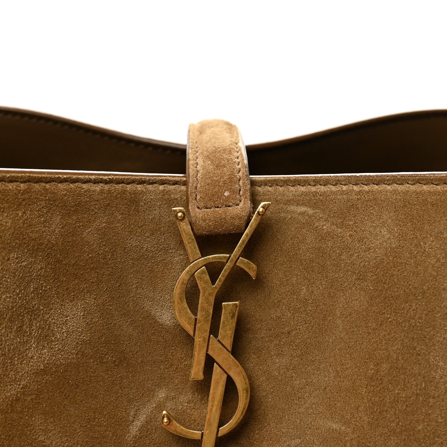 Saint Laurent Le 37 Small Suede Bucket Bag Golden Leaf