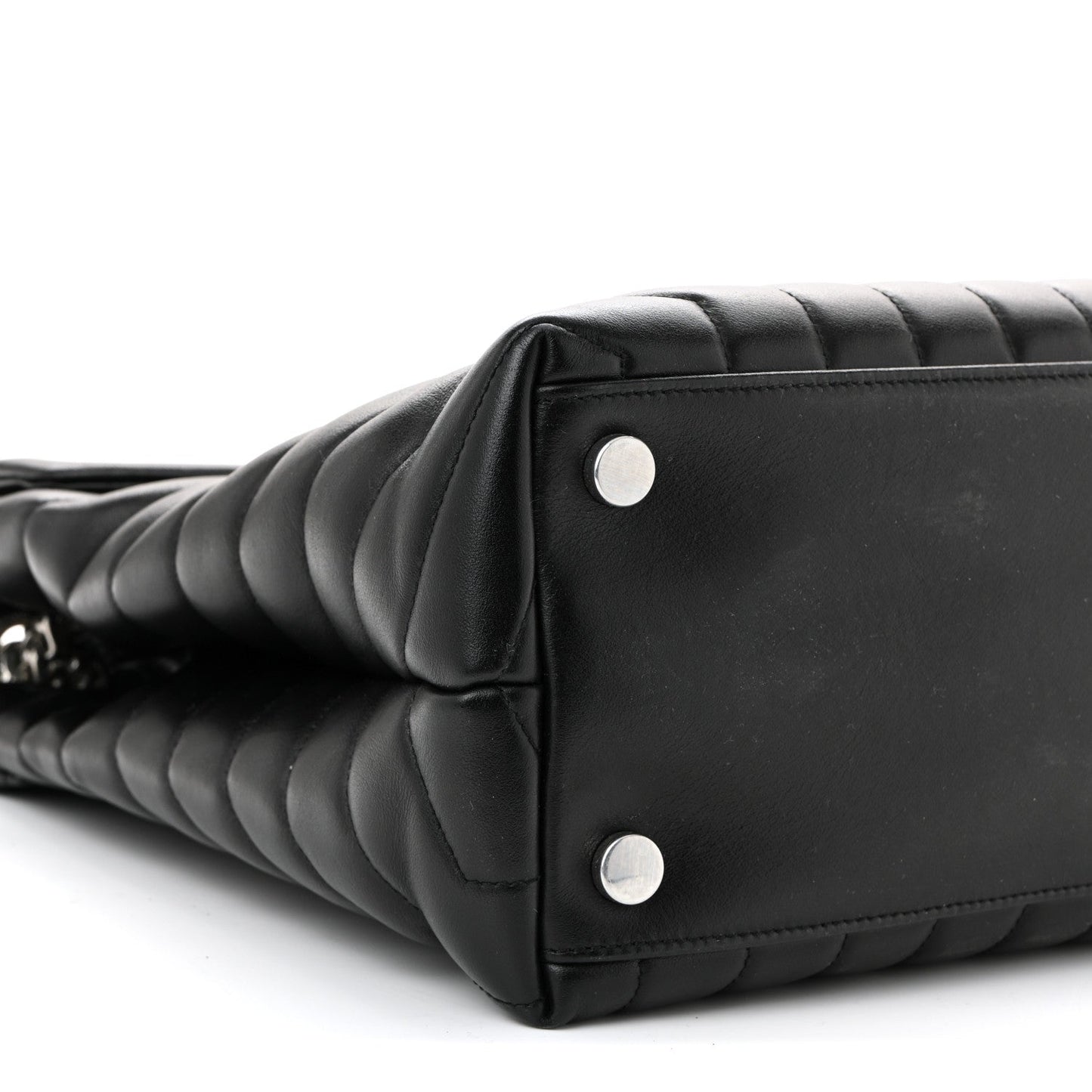 Saint Laurent Loulou Quilted Monogram Large Chain Satchel Black