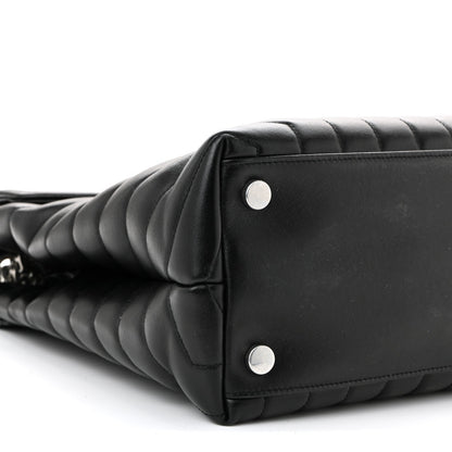 Saint Laurent Loulou Quilted Monogram Large Chain Satchel Black