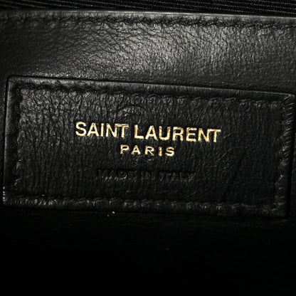 Saint Laurent Grain De Poudre Matelasse Triquilt Medium Monogram Satchel Light Sage