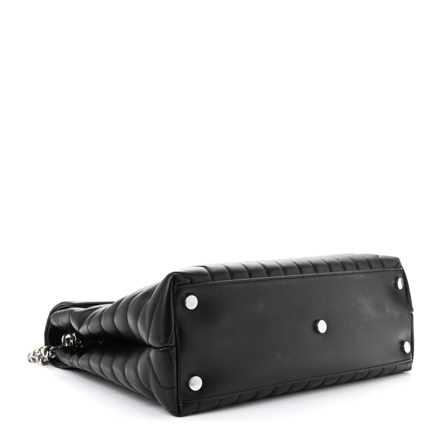 Saint Laurent Loulou Quilted Monogram Large Chain Satchel Black