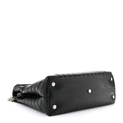 Saint Laurent Loulou Quilted Monogram Large Chain Satchel Black