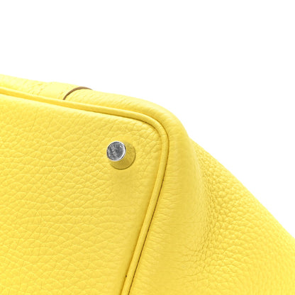 Taurillon Clemence Picotin Lock 18 PM Lime Leather Tote