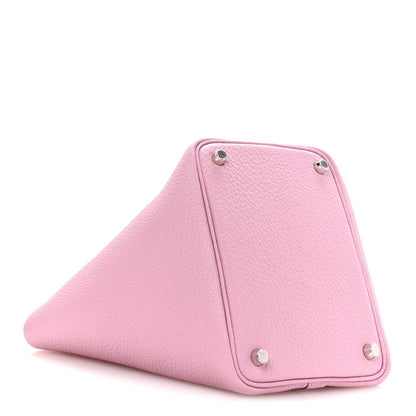 Taurillon Clemence Picotin Lock 18 PM Handbag in Rose Sakura