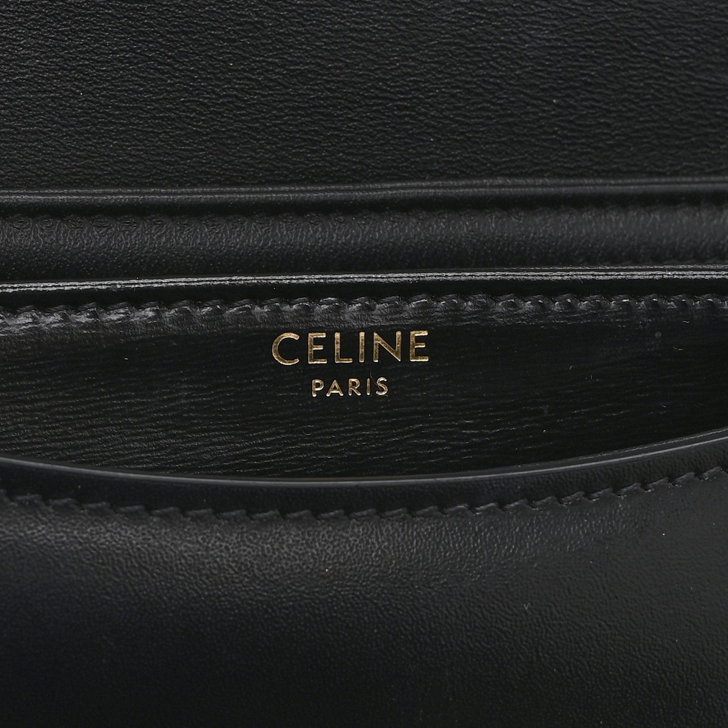 Black leather interior with Celine Paris stamped label