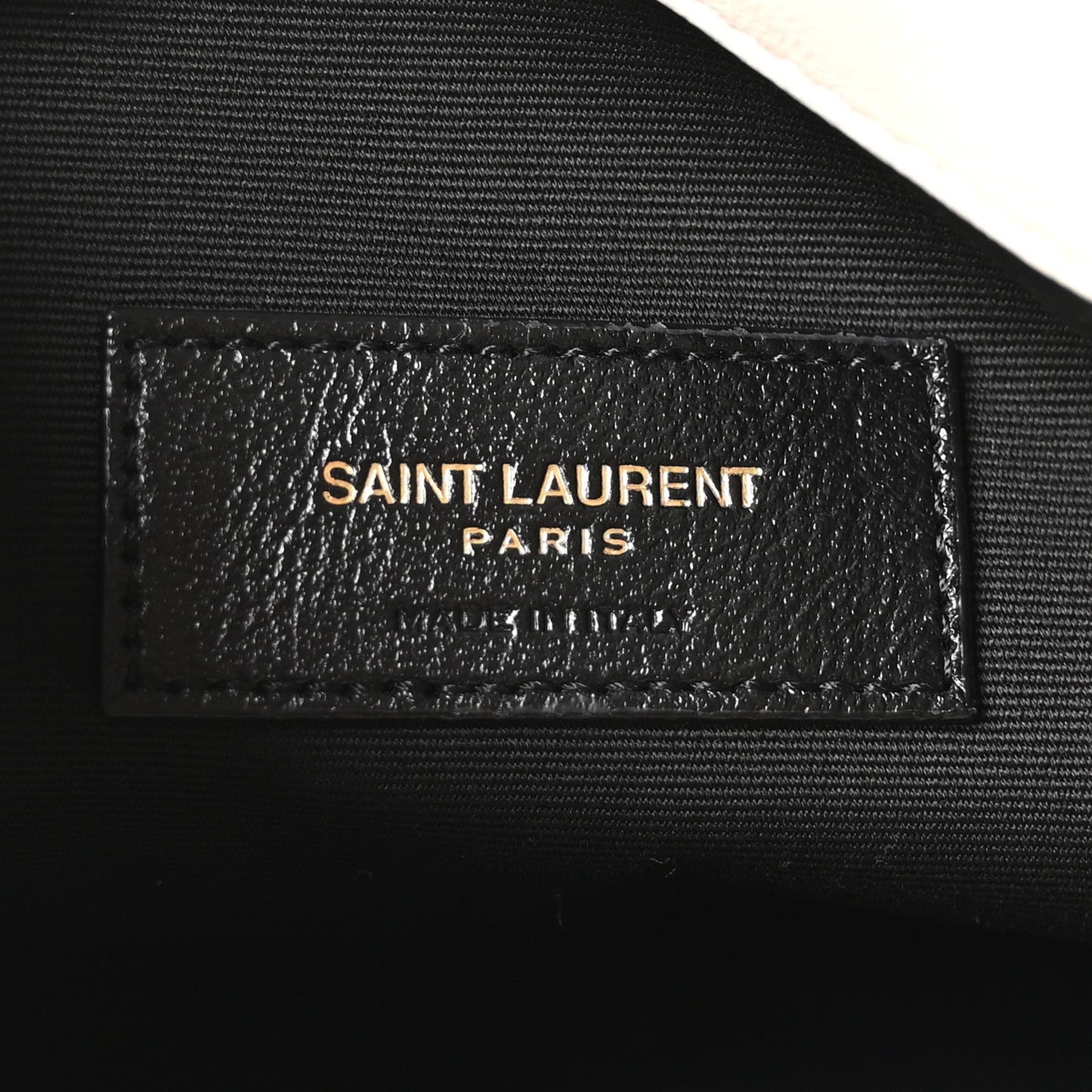 SAINT LAURENT Lambskin Matelasse Monogram Large Jamie 4.3 Pochon Crema Soft Off White
