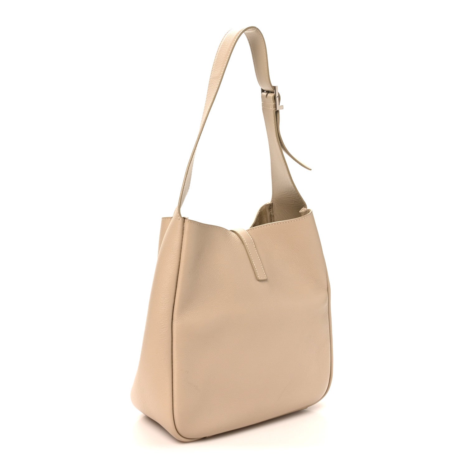 Saint Laurent Smooth Calfskin Small Le 5 A 7 Soft Hobo Sea Salt