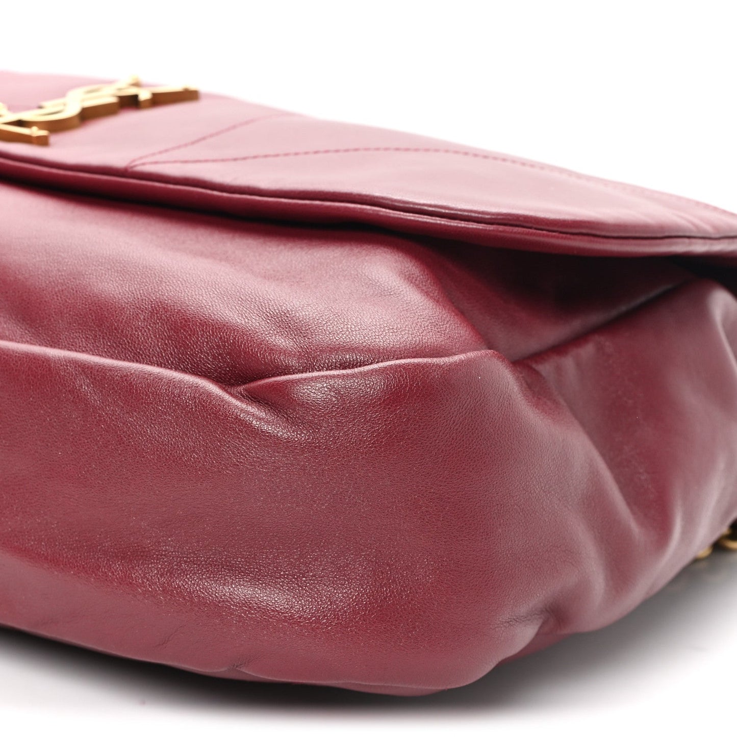Saint Laurent Lambskin Matelasse Monogram Large Jamie Shoulder Bag Dark Bordeaux
