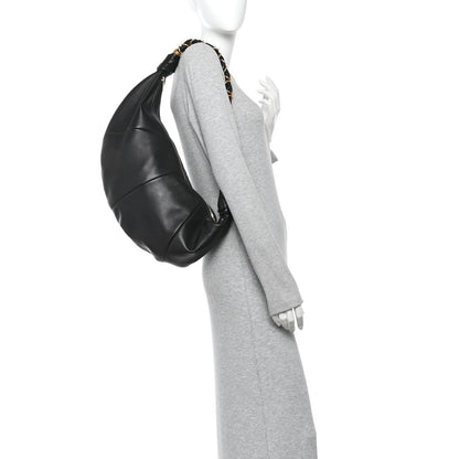 Saint Laurent Lambskin Small Amalia Hobo Black