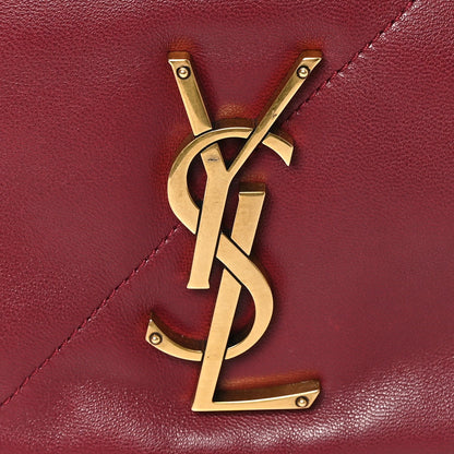 Saint Laurent Lambskin Matelasse Monogram Large Jamie Shoulder Bag Dark Bordeaux