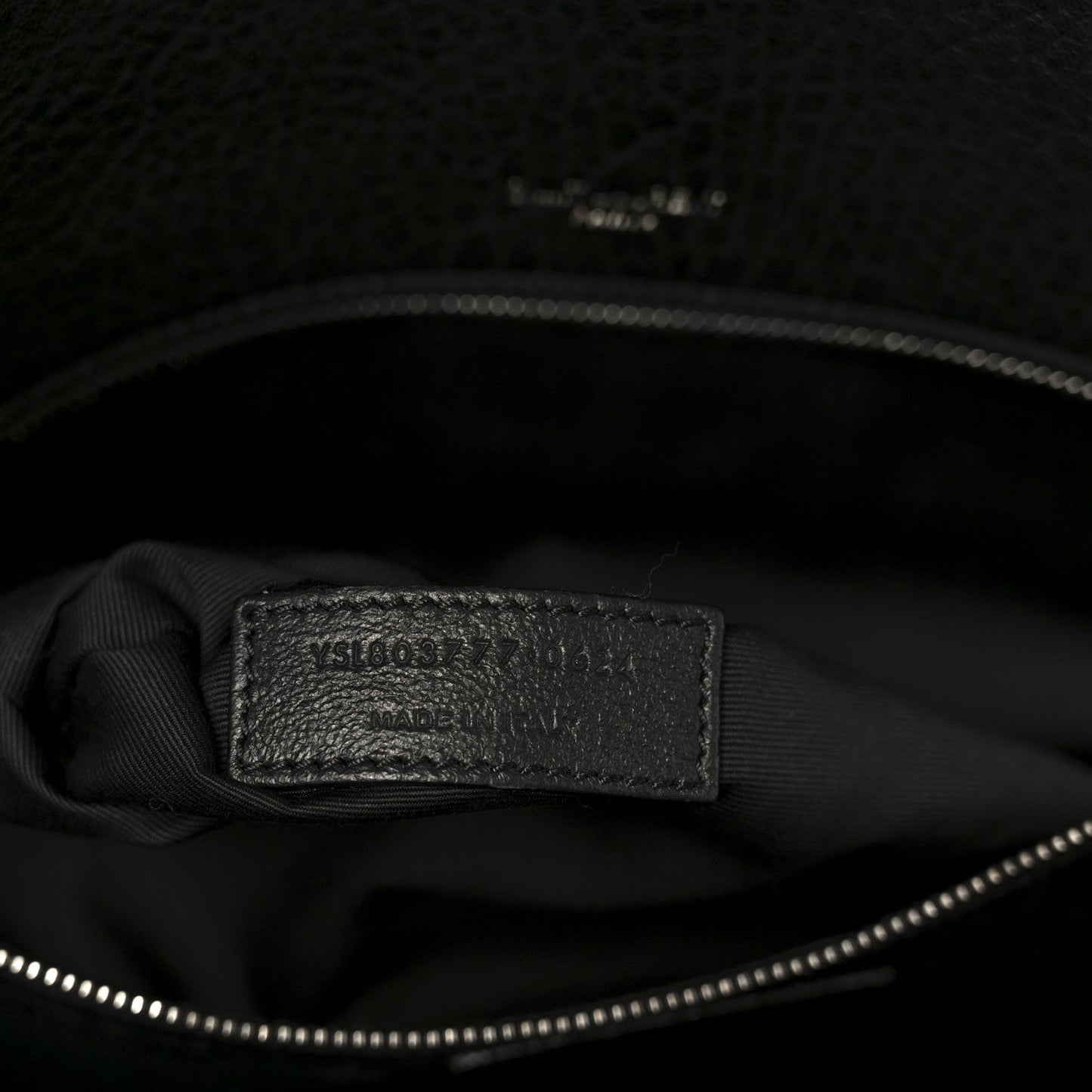 Saint Laurent Grained Lambskin Monogram Large Niki Chain Satchel Black