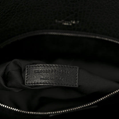 Saint Laurent Grained Lambskin Monogram Large Niki Chain Satchel Black
