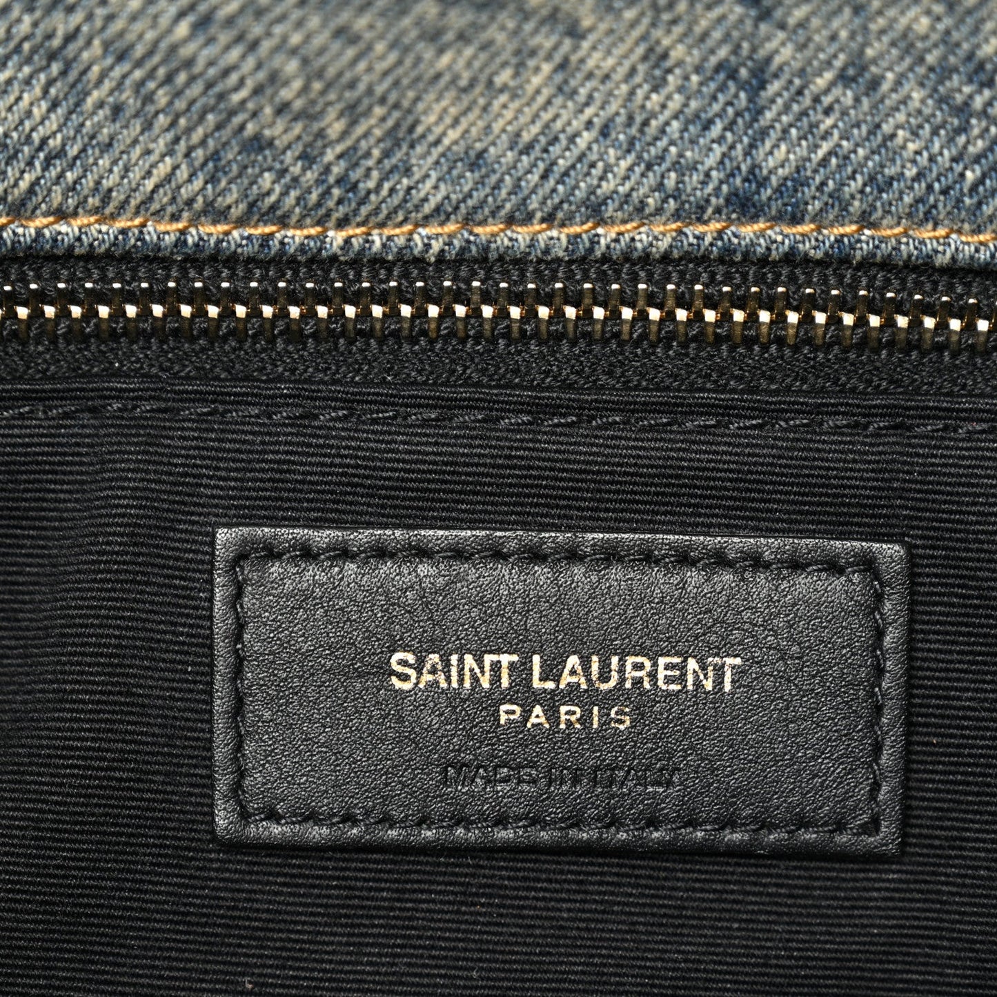 Saint Laurent Denim Quilted Medium Loulou Puffer Monogram Chain Satchel Blue Cinnamon