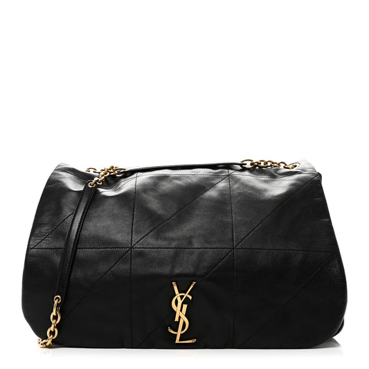 Saint Laurent Lambskin Matelasse Monogram Large Jamie 4.3 Shoulder Bag Black